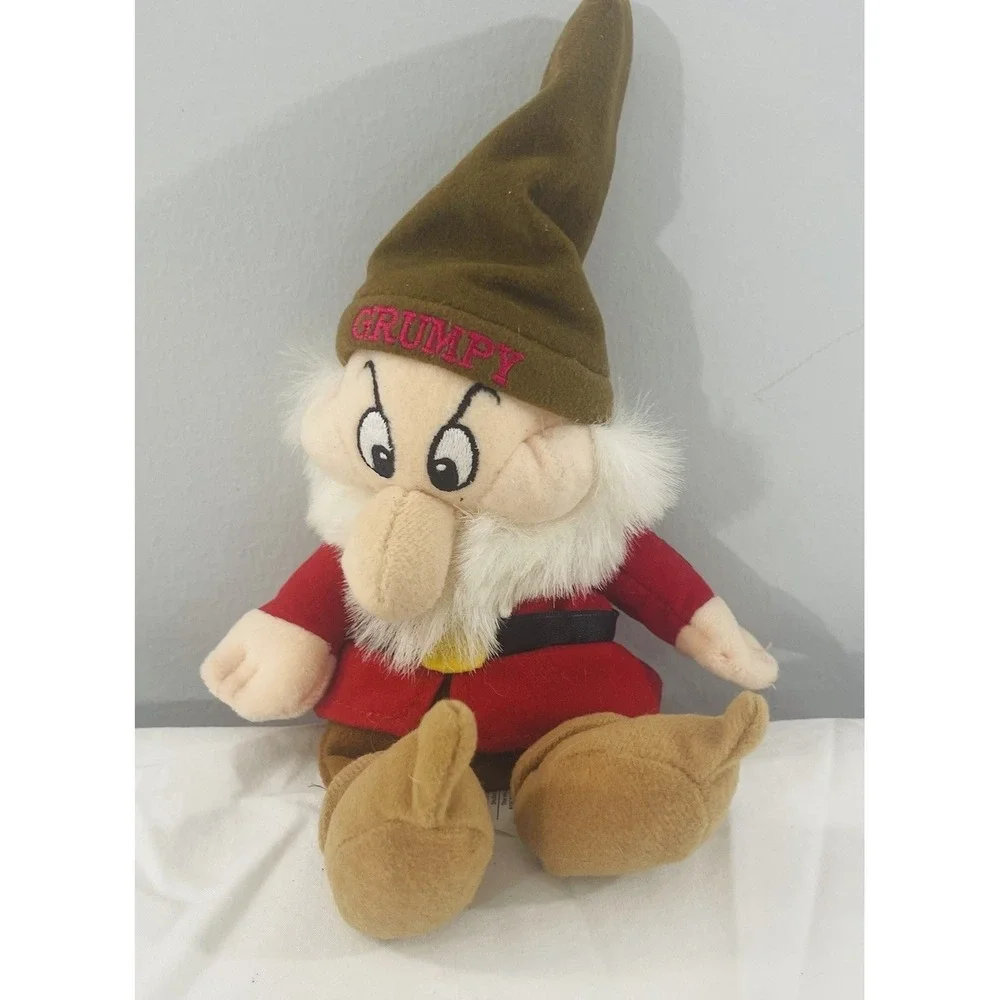 Disney Store Grumpy Plush Toy Snow White & Seven Dwarfs Stuffed Animal 10 1/2